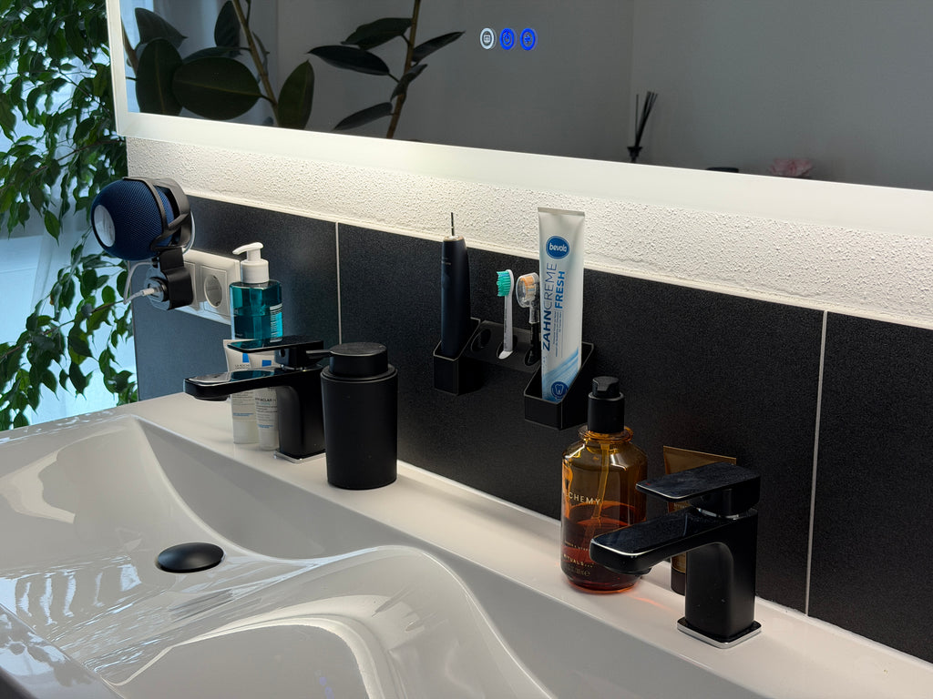 BrushDock Paste – Zahnpastahalter Wandmontage (ohne Bohren)