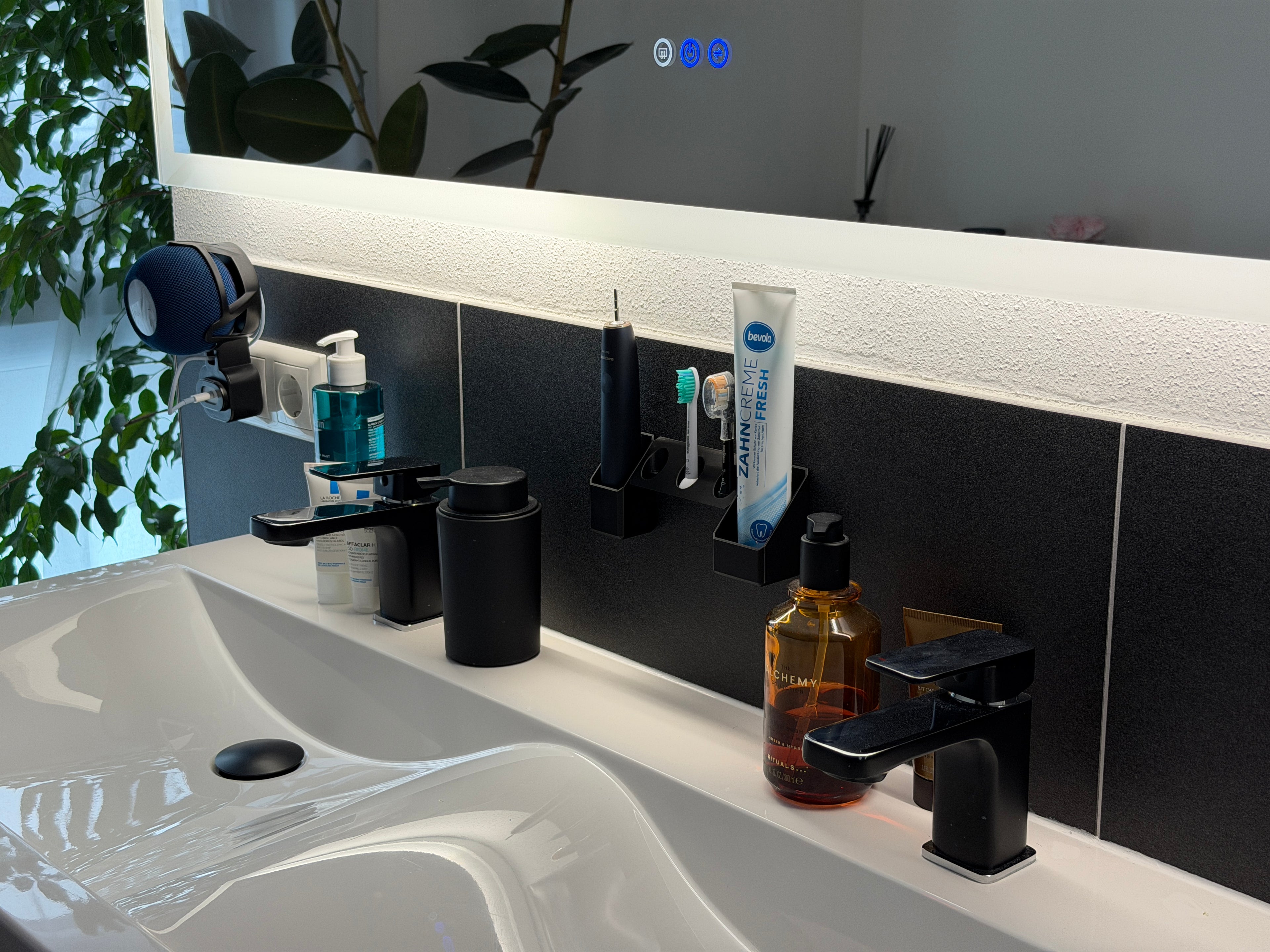 BrushDock Paste – Zahnpastahalter Wandmontage (ohne Bohren)