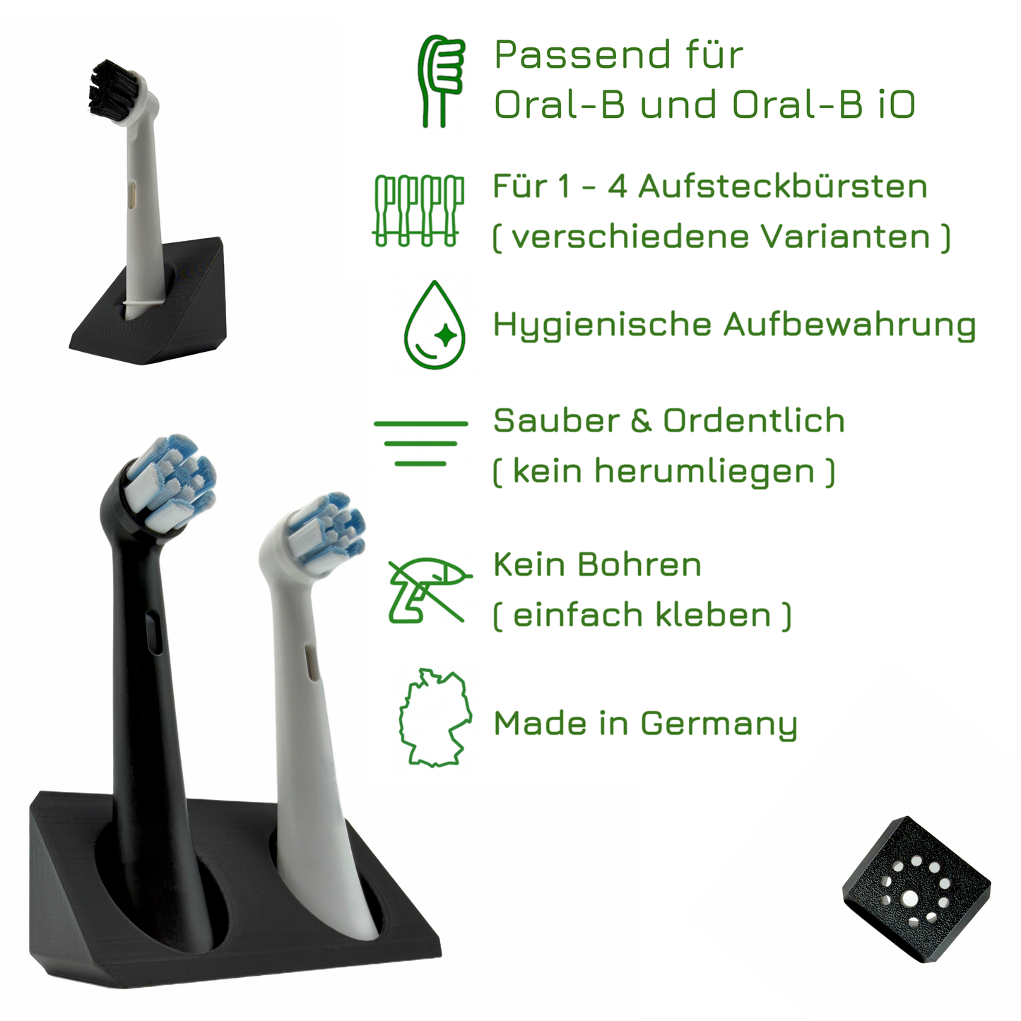 Zahnbürstenhalter für Oral-B iO und Philips Sonicare und deren Eigenschaften
